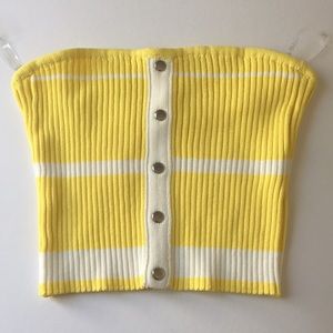 Hot & Delicious White/Yellow Striped Bandeau
